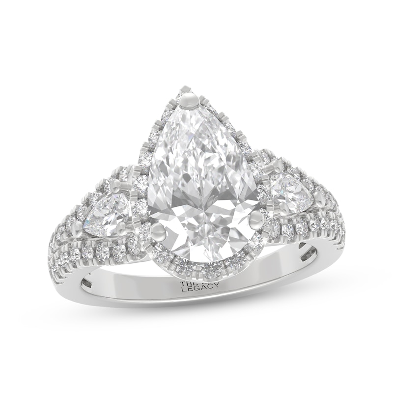 Main Image 1 of THE LEO Legacy Lab-Grown Diamond Pear-Shaped Halo Engagement Ring 2-1/2 ct tw 14K White Gold
