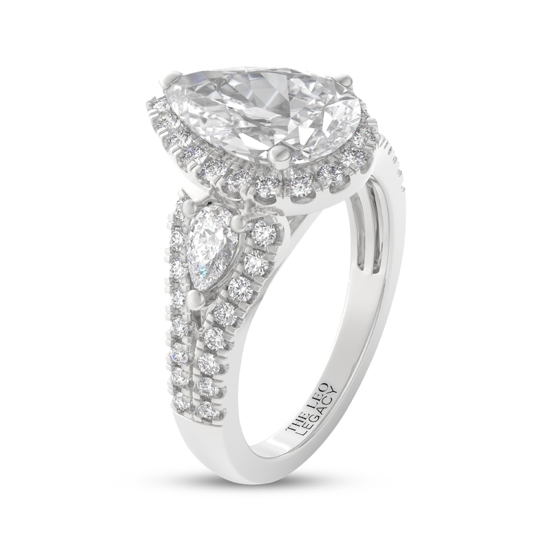 Main Image 2 of THE LEO Legacy Lab-Grown Diamond Pear-Shaped Halo Engagement Ring 2-1/2 ct tw 14K White Gold