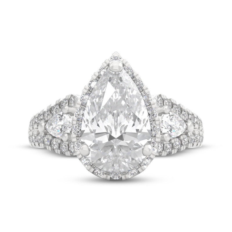 Main Image 3 of THE LEO Legacy Lab-Grown Diamond Pear-Shaped Halo Engagement Ring 2-1/2 ct tw 14K White Gold
