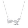 Thumbnail Image 1 of Diamond Arabic "Mother" Necklace 1/5 ct tw 10K White Gold 18"