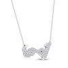 Thumbnail Image 2 of Diamond Arabic "Mother" Necklace 1/5 ct tw 10K White Gold 18"