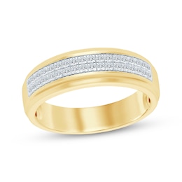 Now + Forever Men's Diamond Wedding Band 1/4 ct tw 10K Yellow Gold
