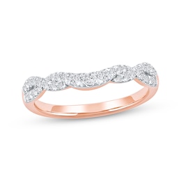 Now + Forever Diamond Graduating Contour Twist Anniversary Ring 1/4 ct tw 10K Rose Gold
