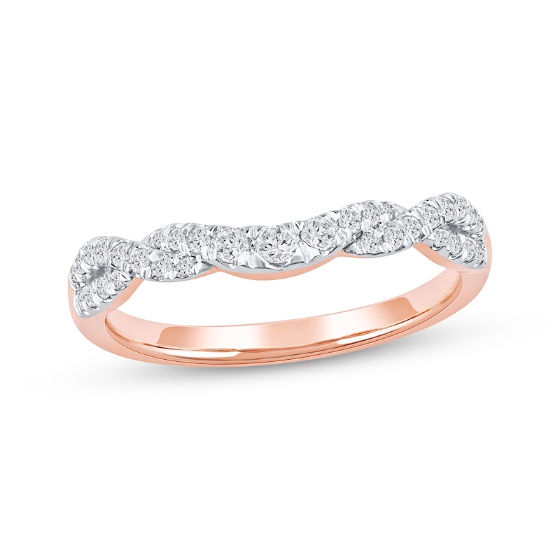 Main Image 1 of Now + Forever Diamond Graduating Contour Twist Anniversary Ring 1/4 ct tw 10K Rose Gold