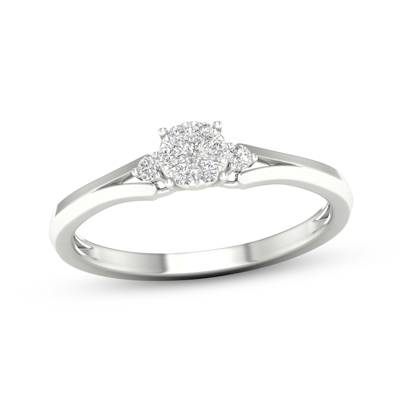 Main Image 1 of KAY Lab-Grown Diamonds Multi-Stone Split Shank Promise Ring 1/10 ct tw Sterling Silver