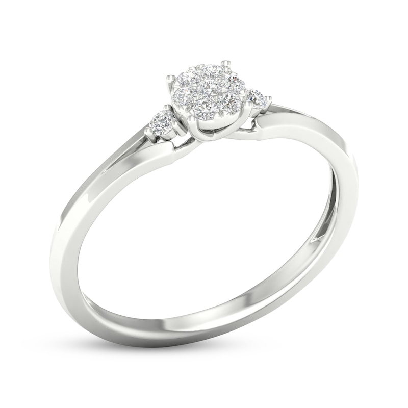 Main Image 2 of KAY Lab-Grown Diamonds Multi-Stone Split Shank Promise Ring 1/10 ct tw Sterling Silver