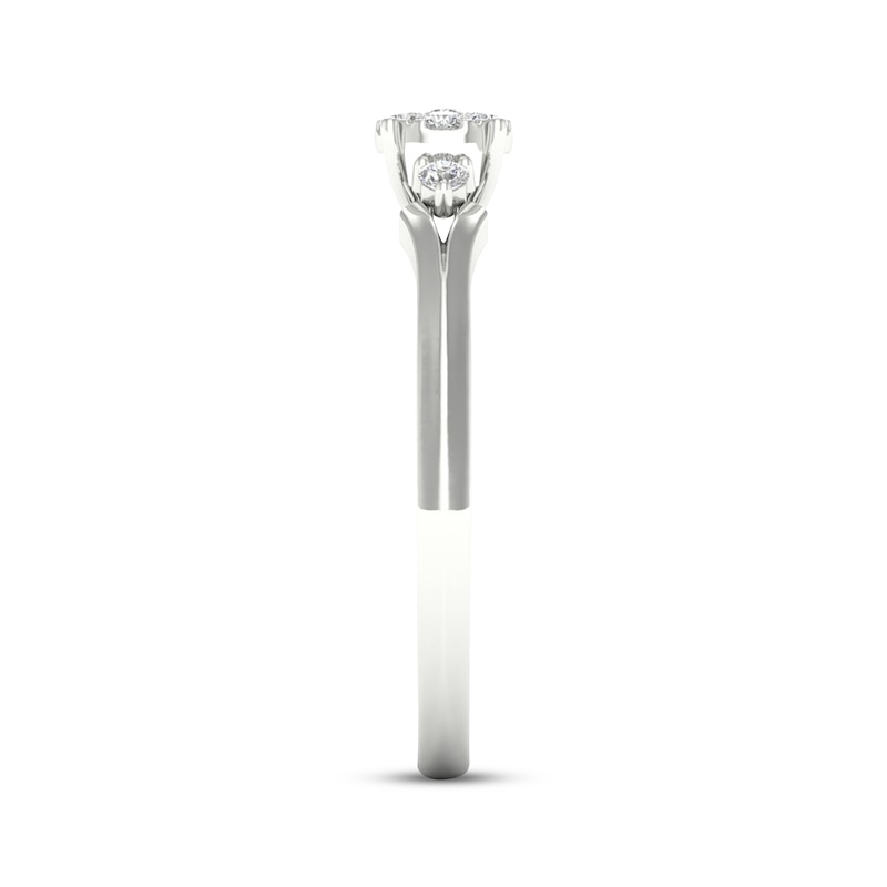 Main Image 3 of KAY Lab-Grown Diamonds Multi-Stone Split Shank Promise Ring 1/10 ct tw Sterling Silver