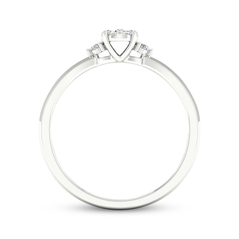 Main Image 4 of KAY Lab-Grown Diamonds Multi-Stone Split Shank Promise Ring 1/10 ct tw Sterling Silver