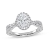Thumbnail Image 1 of Now + Forever Oval-Cut Lab-Grown Diamond Halo Engagement Ring 1-1/4 ct tw 14K White Gold