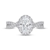 Thumbnail Image 3 of Now + Forever Oval-Cut Lab-Grown Diamond Halo Engagement Ring 1-1/4 ct tw 14K White Gold