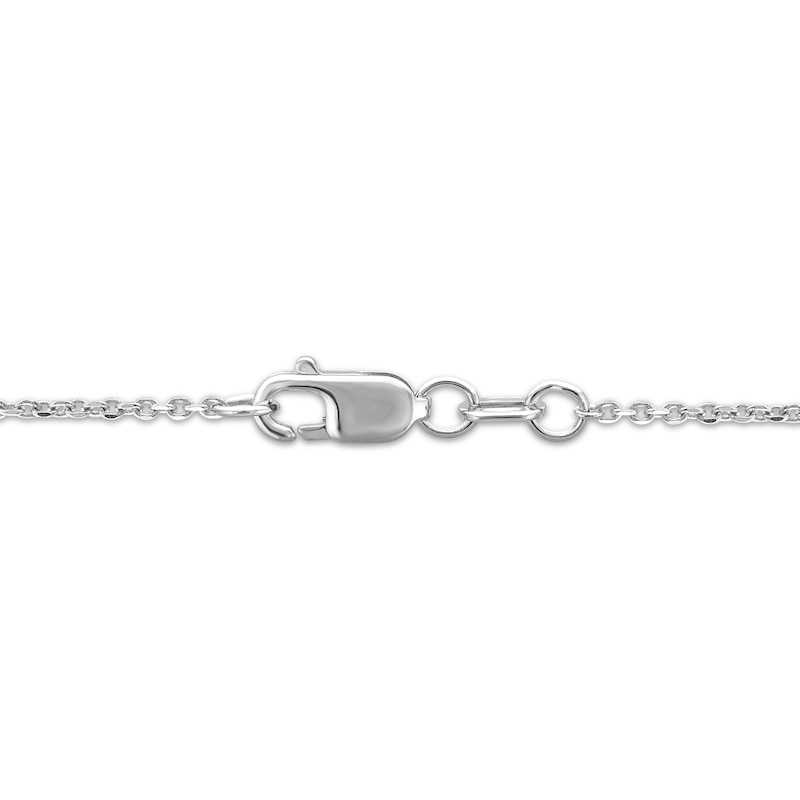Main Image 4 of Baguette & Round-Cut Multi-Diamond Teardrop Necklace 1/15 ct tw Sterling Silver 18&quot;