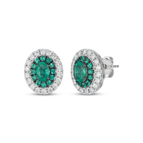Le Vian Vault Oval-Cut Emerald Earrings 3/4 ct tw Diamonds Platinum