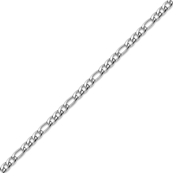 Thumbnail Image 2 of Figaro Chain Necklace 6mm Solid Stainless Steel 30"