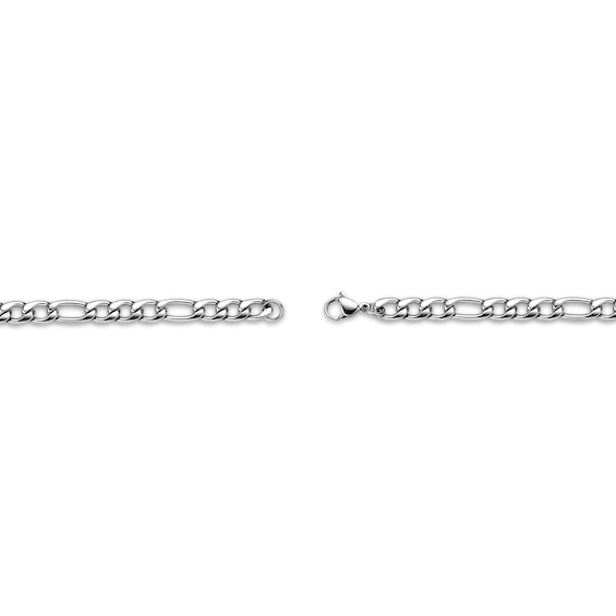Thumbnail Image 3 of Figaro Chain Necklace 6mm Solid Stainless Steel 30"
