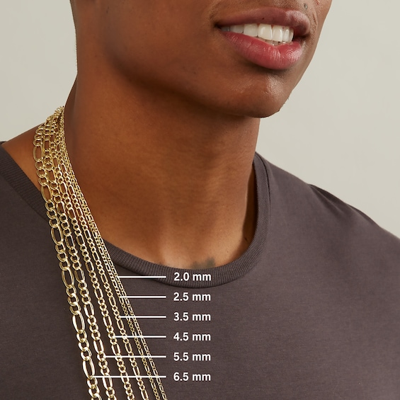 Thumbnail Image 4 of Figaro Chain Necklace 6mm Solid Stainless Steel 30"