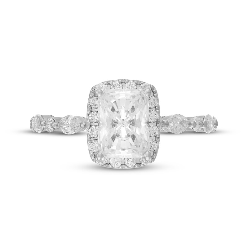 Main Image 3 of Neil Lane Artistry Radiant-Cut Lab-Grown Diamond Halo Engagement Ring 1-3/4 ct tw 14K White Gold
