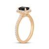 Thumbnail Image 2 of Neil Lane Emerald-Cut Black & White Diamond Halo Engagement Ring 1-1/2 ct tw 14K Yellow Gold