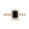 Thumbnail Image 3 of Neil Lane Emerald-Cut Black & White Diamond Halo Engagement Ring 1-1/2 ct tw 14K Yellow Gold