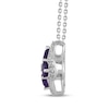 Thumbnail Image 2 of Amethyst & White Lab-Created Sapphire Clover Necklace Sterling Silver 18&quot;