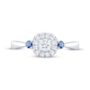 Thumbnail Image 3 of Now + Forever Round-Cut Diamond & Blue Sapphire Engagement Ring 1/3 ct tw 10K White Gold