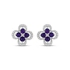 Thumbnail Image 2 of Amethyst & White Lab-Created Sapphire Clover Earrings Sterling Silver