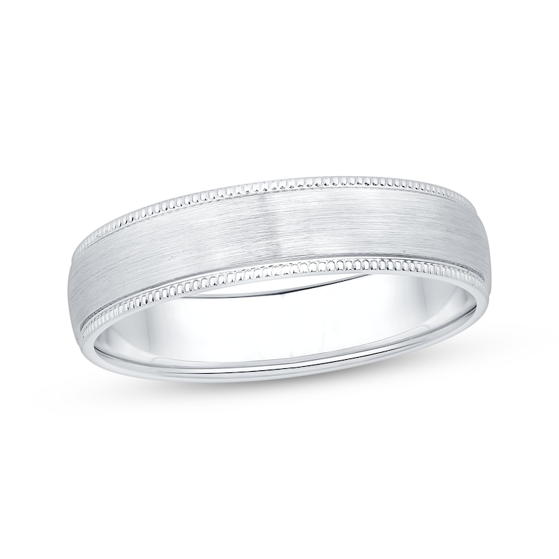 Main Image 1 of Now + Forever Men's Milgrain Wedding Band 10K White Gold 5mm