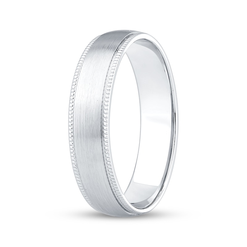 Main Image 2 of Now + Forever Men's Milgrain Wedding Band 10K White Gold 5mm