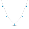 Thumbnail Image 1 of Pear-Shaped Turquoise Dangle Station Necklace Sterling Silver Solid 18&quot;