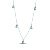 Thumbnail Image 2 of Pear-Shaped Turquoise Dangle Station Necklace Sterling Silver Solid 18&quot;