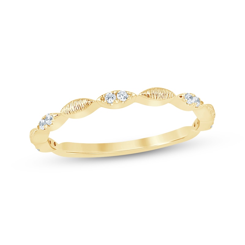 Main Image 1 of Now + Forever Diamond Textured Anniversary Ring 1/10 ct tw 10K Yellow Gold