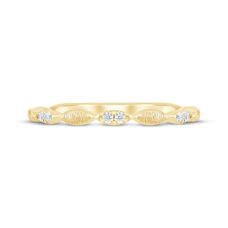 Main Image 3 of Now + Forever Diamond Textured Anniversary Ring 1/10 ct tw 10K Yellow Gold