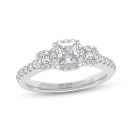THE LEO Prisma Diamond Princess-Cut Three-Stone Engagement Ring 1 ct tw 14K White Gold