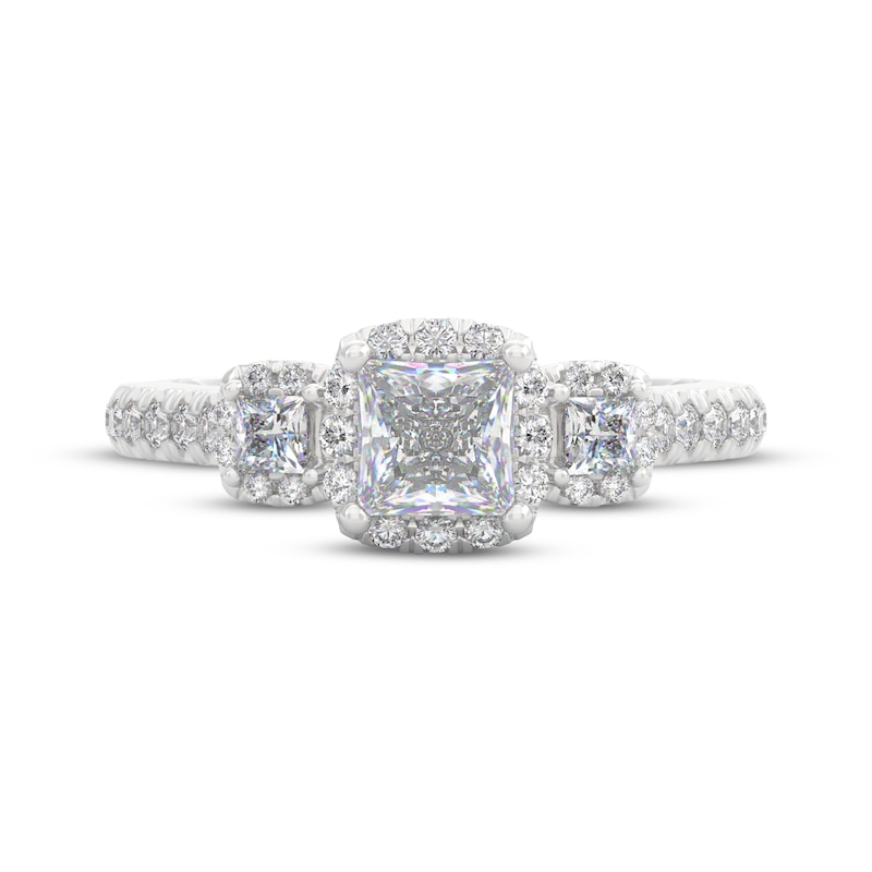Main Image 3 of THE LEO Prisma Diamond Princess-Cut Three-Stone Engagement Ring 1 ct tw 14K White Gold