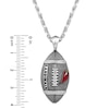 Thumbnail Image 4 of True Fans Arizona Cardinals 1/20 CT. T.W. Diamond Vertical Football Necklace in Sterling Silver