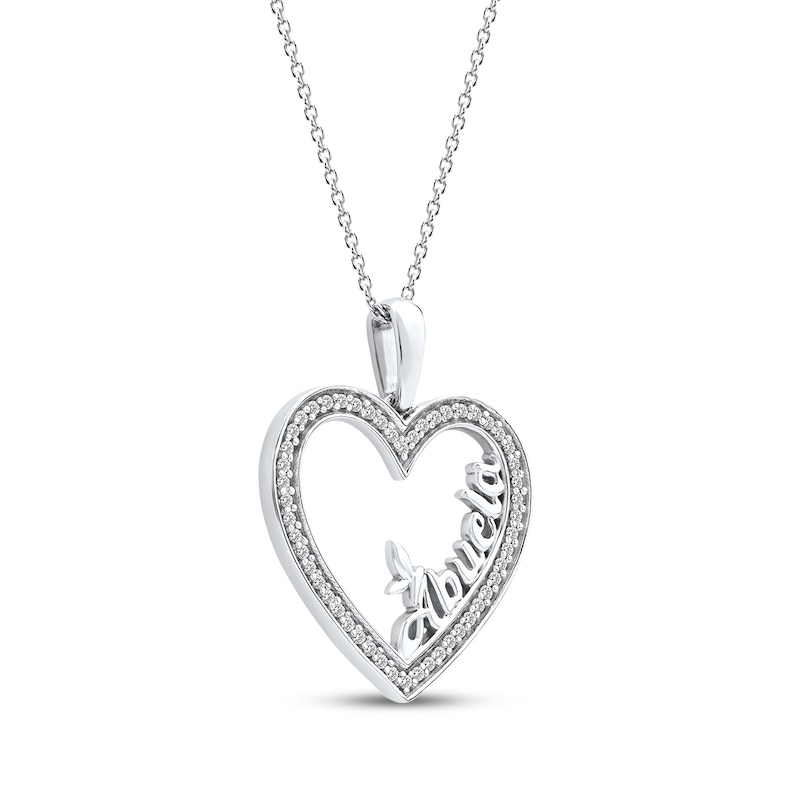 Main Image 2 of Diamond &quot;Abuela&quot; Heart Necklace 1/6 ct tw 10K White Gold 18&quot;