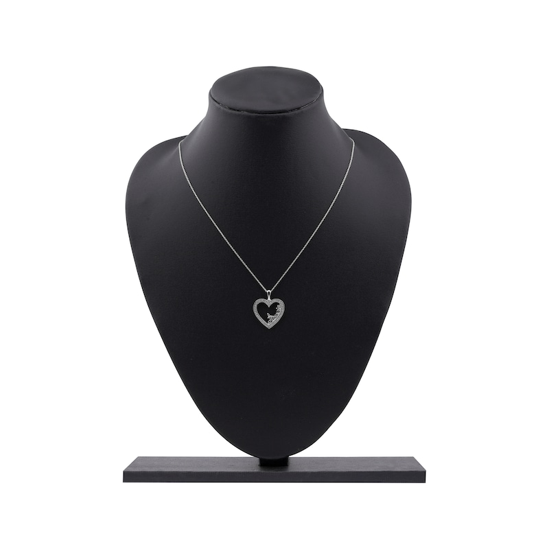 Main Image 5 of Diamond "Abuela" Heart Necklace 1/6 ct tw 10K White Gold 18"