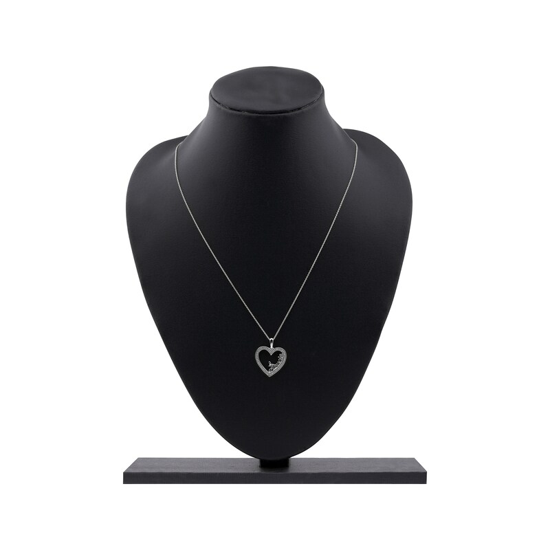 Main Image 6 of Diamond "Abuela" Heart Necklace 1/6 ct tw 10K White Gold 18"