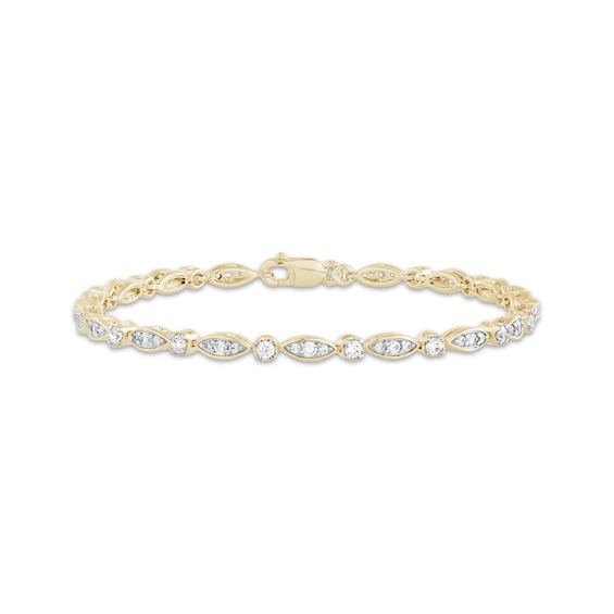 Diamond Link Bracelet 1 ct tw 10K Yellow Gold 7"