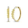 Thumbnail Image 1 of Yellow & White Lab-Grown Diamond Hoop Earrings 1 ct tw 10K Yellow Gold