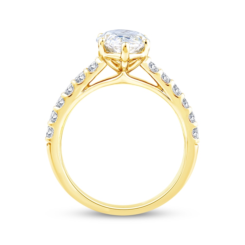 Main Image 3 of Now + Forever Lab-Grown Diamonds Marquise-Cut Engagement Ring 3-1/2 ct tw 14K Yellow Gold