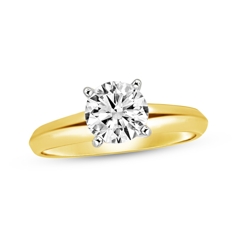 Main Image 1 of Round-Cut Diamond Solitaire Engagement Ring 3/4 ct tw 14K Yellow Gold (I/SI2)