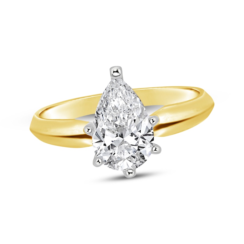 Main Image 1 of Pear-Shaped Diamond Solitaire Engagement Ring 1 ct tw 14K Yellow Gold (I/I1)