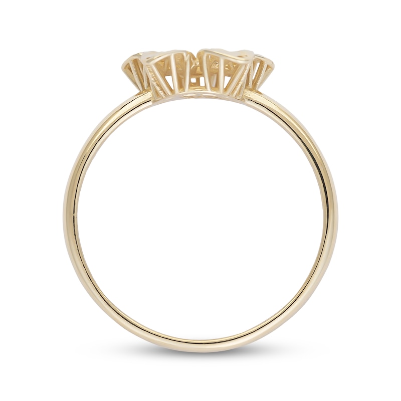 Main Image 3 of Diamond-Cut Flower Ring 14K Yellow Gold