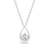 Thumbnail Image 1 of Diamond Solitaire Teardrop Frame Necklace 1/4 ct tw 10K White Gold 18" (I/I2)