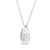 Thumbnail Image 2 of Diamond Solitaire Teardrop Frame Necklace 1/4 ct tw 10K White Gold 18" (I/I2)