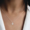 Thumbnail Image 4 of Diamond Solitaire Teardrop Frame Necklace 1/4 ct tw 10K White Gold 18" (I/I2)
