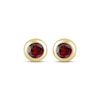 Thumbnail Image 2 of STUDIO BY KAY Garnet Bezel-Set Solitaire Stud Earrings 24K Yellow Gold Vermeil Sterling Silver