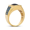 Thumbnail Image 3 of Le Vian Cushion-Cut Chocolate Quartz & Blue Sapphire Men's Ring 1/2 ct tw Diamonds 14K Honey Gold