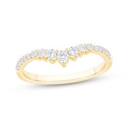 Now + Forever Lab-Grown Diamonds Graduated Contour Ring 1/3 ct tw 14K Yellow Gold
