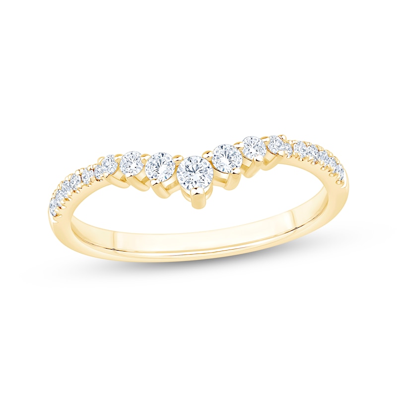 Main Image 1 of Now + Forever Lab-Grown Diamonds Graduated Contour Ring 1/3 ct tw 14K Yellow Gold